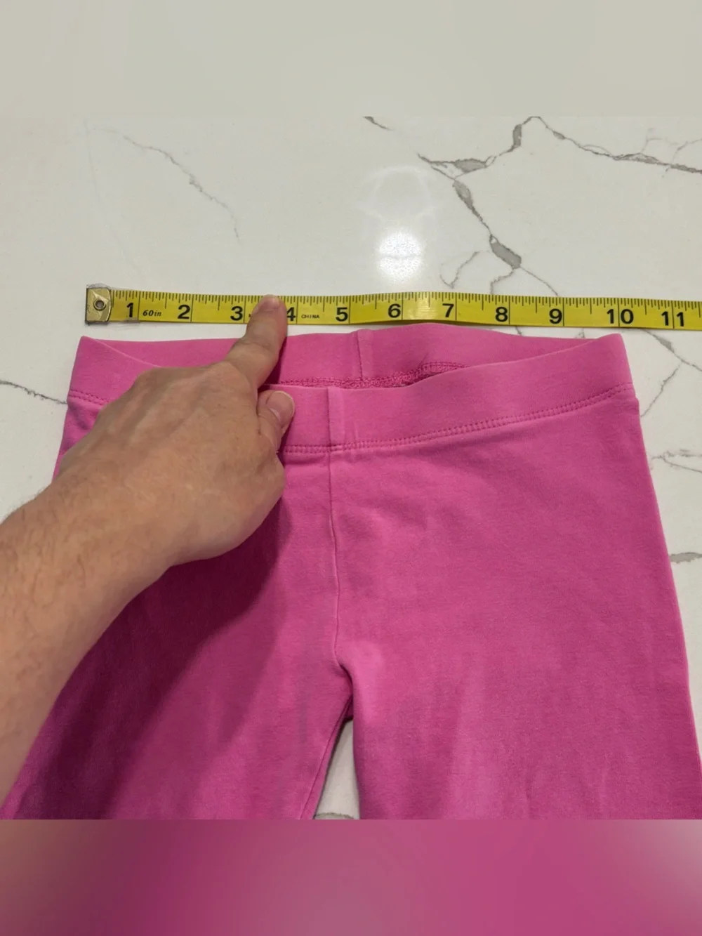 The Children’s Place Girls Pink Stretch Knit Leggings Lace Trim Size Small S 5/6